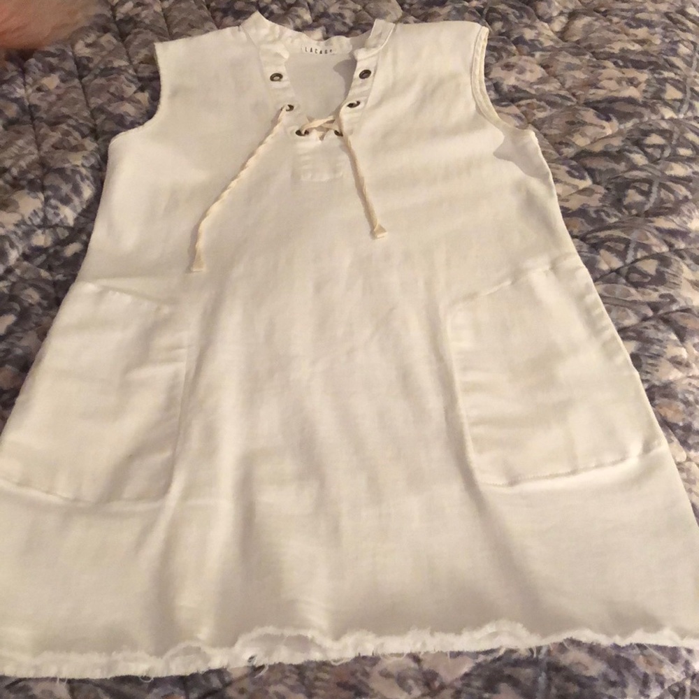LACAUSA white denim dress